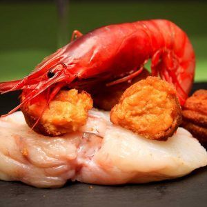 Croqueta de rape con gambas